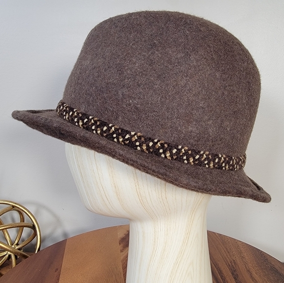 Vintage Kathy Jeanne Brown Wool Hat with Gold Accent Made In U.S.A Women's OS - Picture 7 of 13